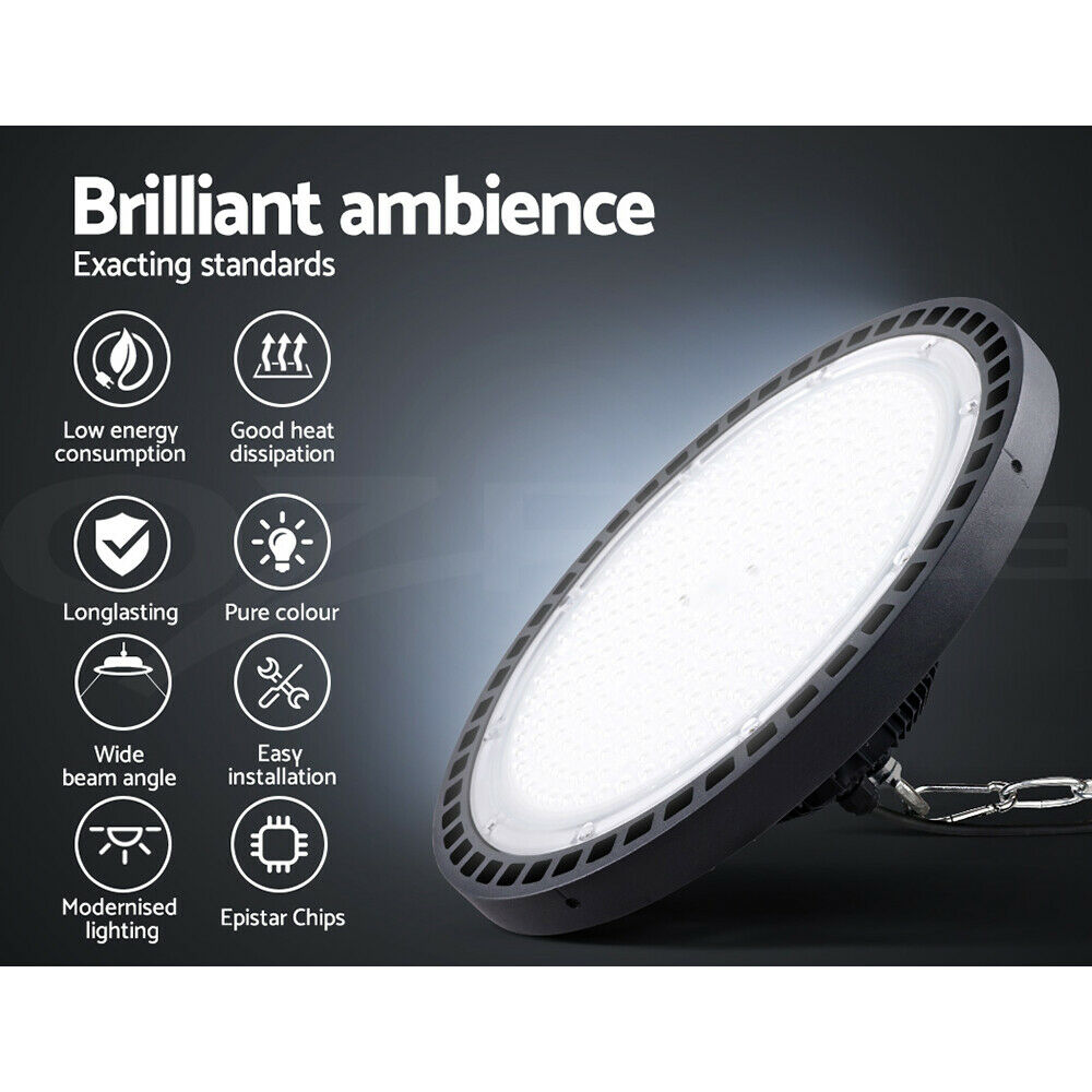 Leier LED High Bay Lights 200W UFO Industrial Workshop Warehouse Factory Lamp