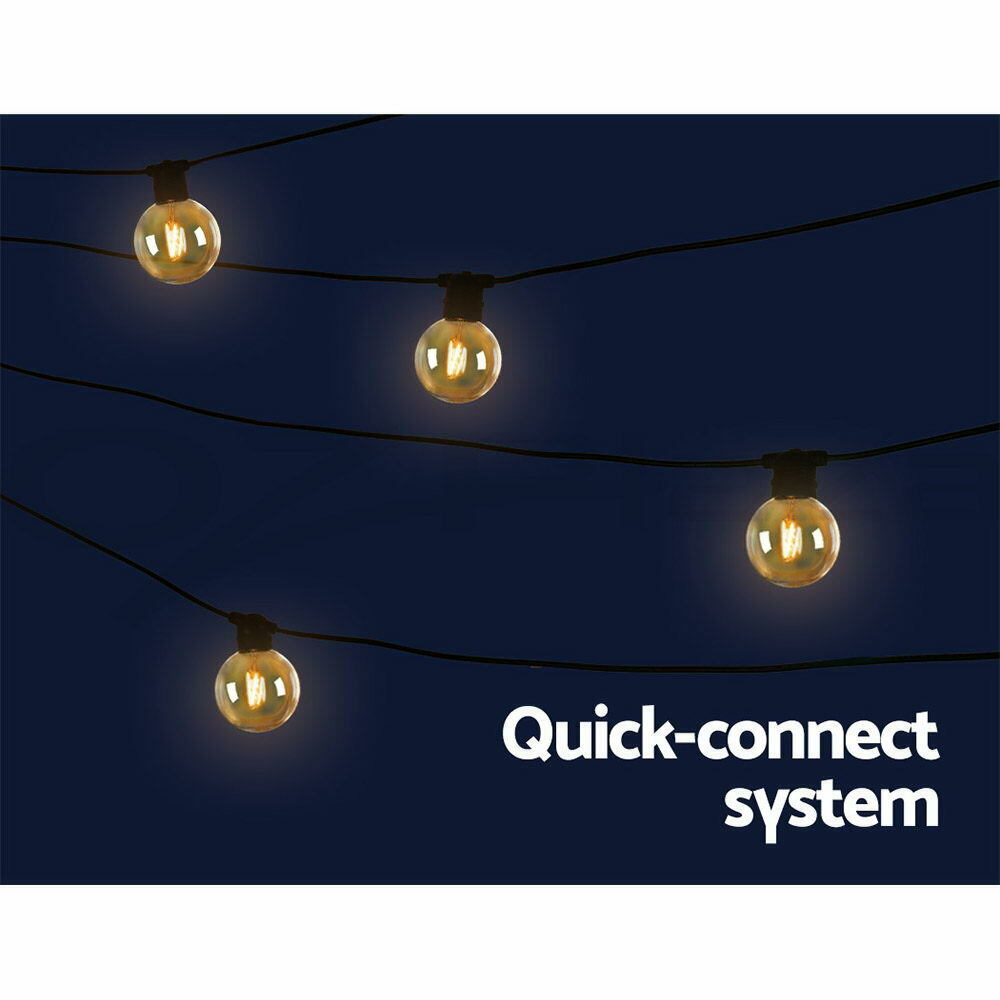 Jingle Jollys 50m LED Festoon Lights String Lighting LED Outdoor Garden Bulb