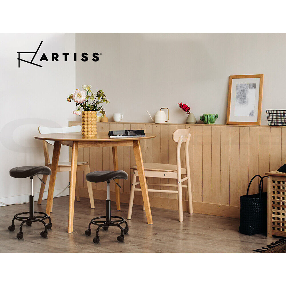 Artiss Salon Stool Saddle Swivel Chair