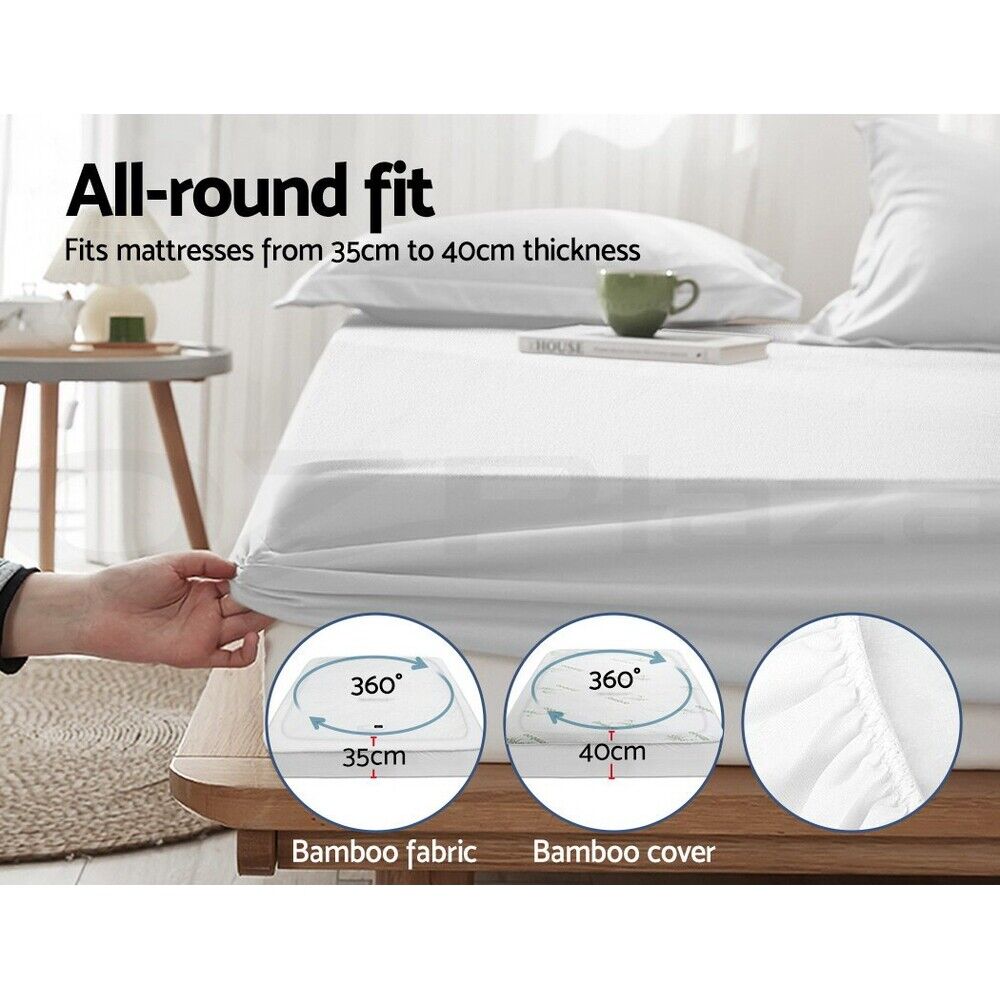 Giselle Bedding Mattress Protector Bamboo Double