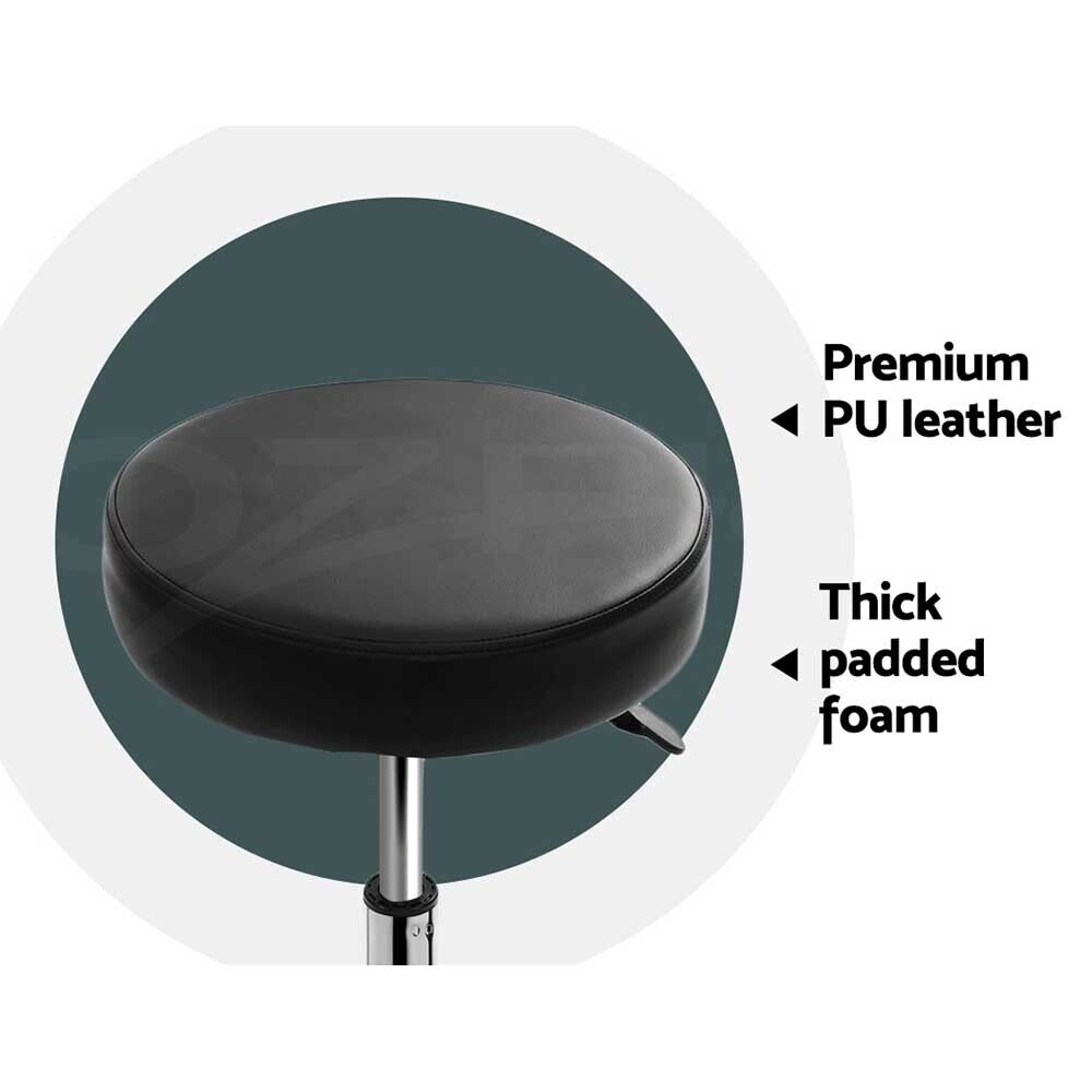 Artiss Salon Stool Round Swivel Chair Black
