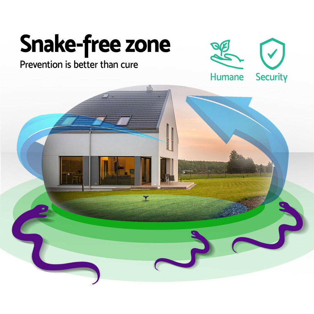 Gardeon Snake Repeller 6X LED Solar Pulse Plus Ultrasonic Pest Rodent Repellent