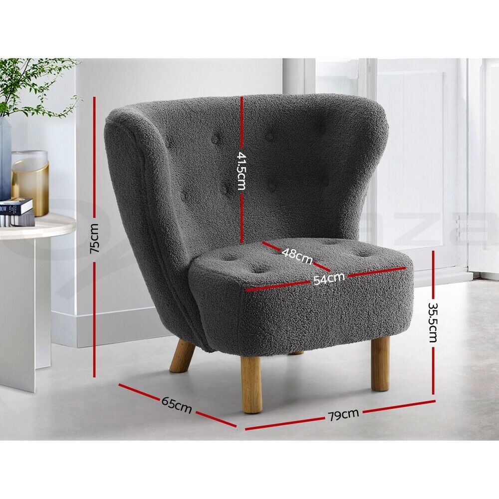 Artiss Armchair Lounge Accent Chair Armchairs Couch Chairs Sofa Bedroom Charcoal