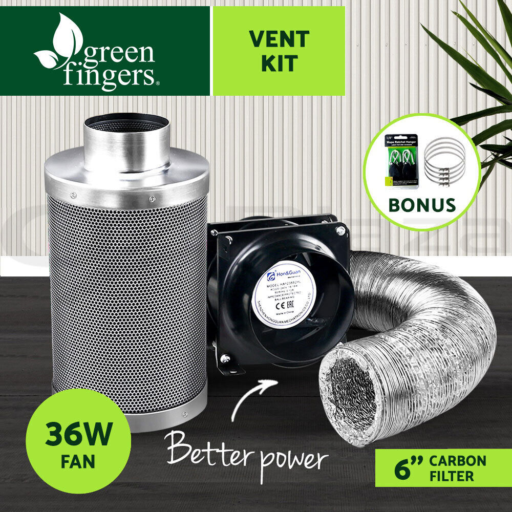 Green Fingers 6"Ventilation Kit Fan Hydroponics Grow Tent Kit Carbon Filter Duct,Green Fingers 6"Ventilation Kit Fan Hydroponics Grow Tent Kit Carbon Filter Duct