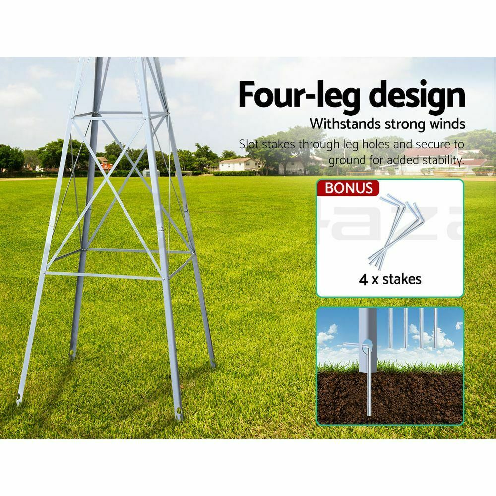 Garden Windmill 8FT 245cm Metal Ornaments Outdoor Decor Ornamental Wind Will