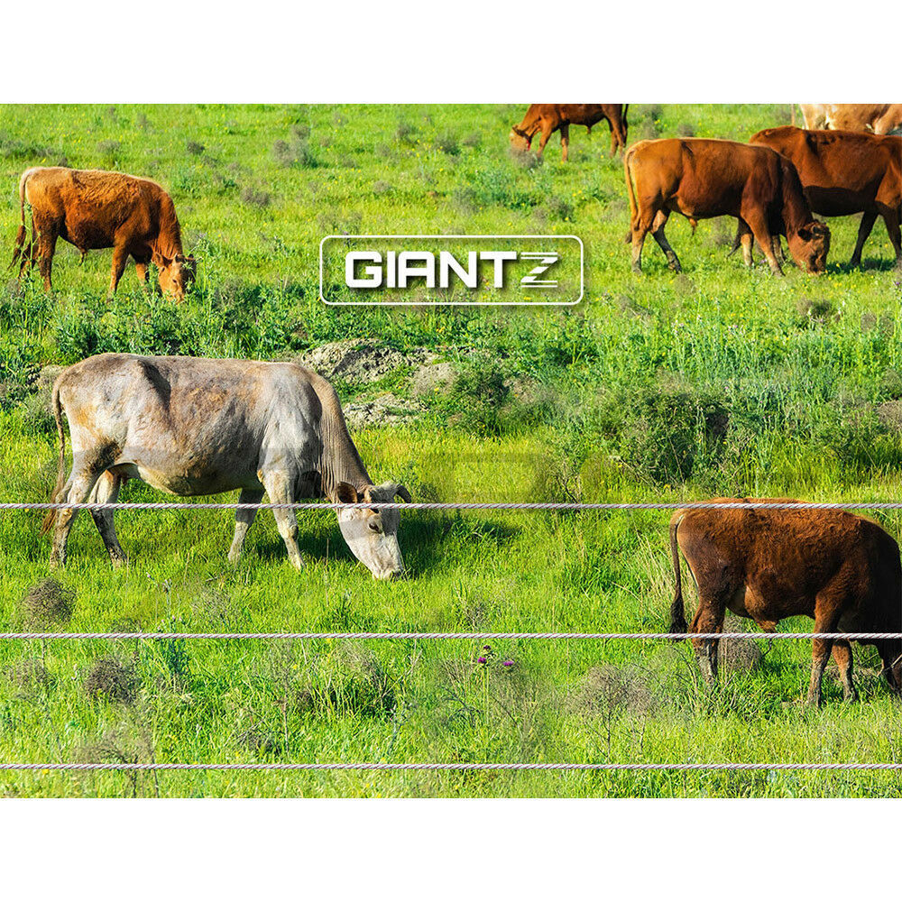 Giantz Fence Energiser 3KM Solar Powered Electric 500M Poly Wire Insulator