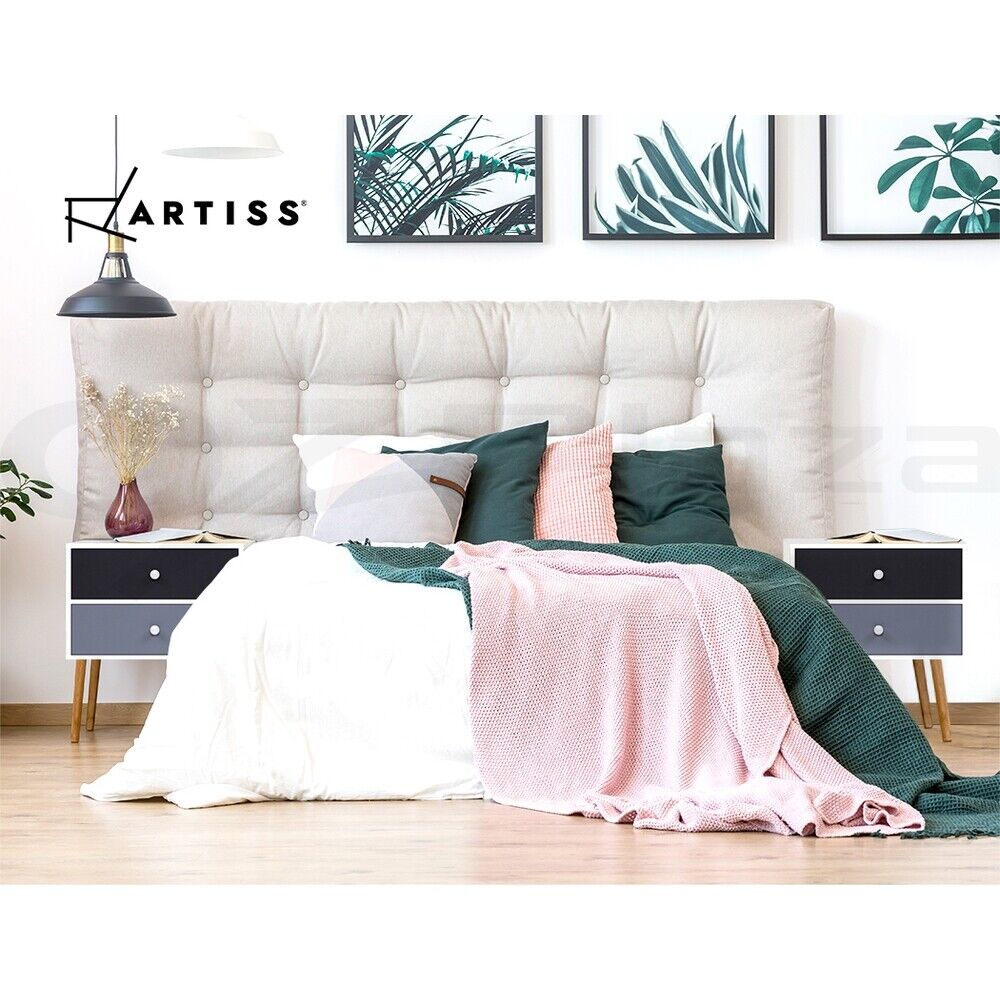 Artiss Bedside Table 2 Drawers - BONDS White