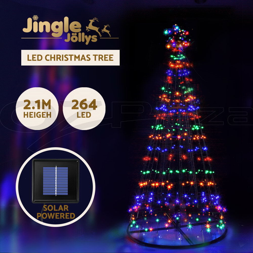 2.1M Christmas Tree 264 LED Solar Jingle Jollys