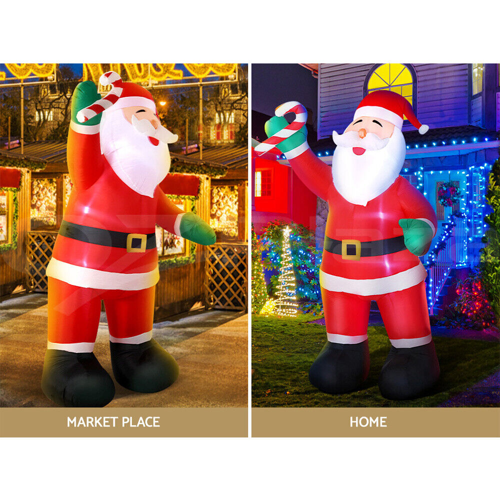 Jingle Jollys Christmas Inflatable Santa 3M Illuminated Decorations